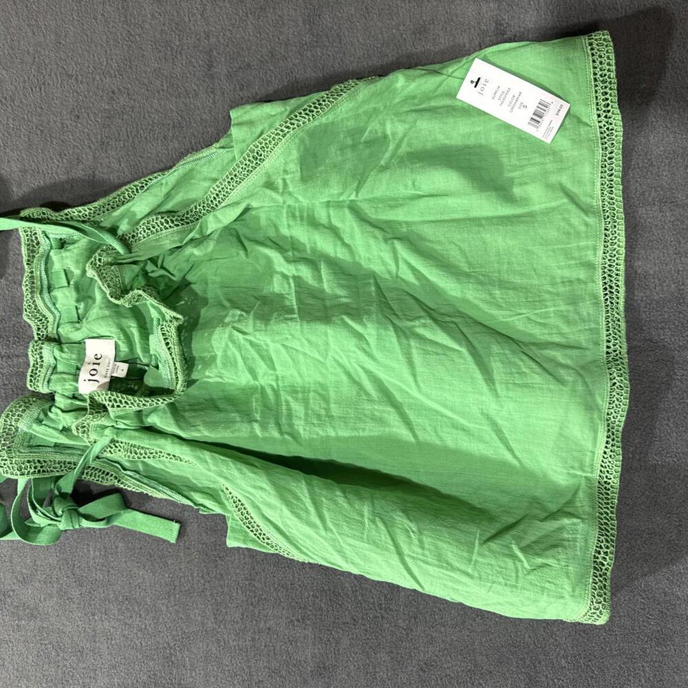 Joie Green Ruffled Tank Top